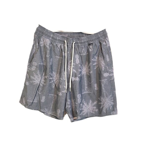Hurley Medium Asylum Volley 17 Shorts Gray Pineapple Palm Tree Casual Wear - Picture 13 of 14